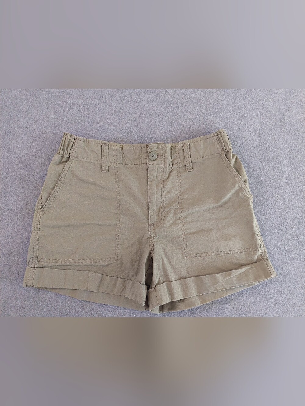 Sanctuary Getaway Utility Shorts Olive Khaki Green Cuffed Size S Elastic Waist - Picture 2 of 10